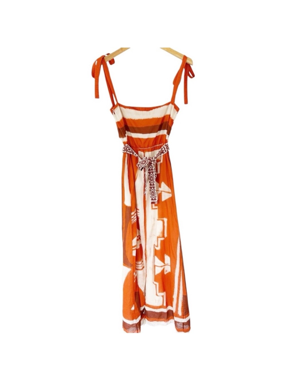 Johanna Ortiz Orange Regions of Myth‎ Cotton Ankle Dress, Size 2 - Picture 4 of 12
